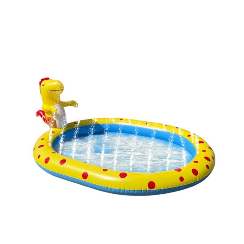Piscina Inflable con Chorro de Agua Diseño Dino para Niños 180 cm-2