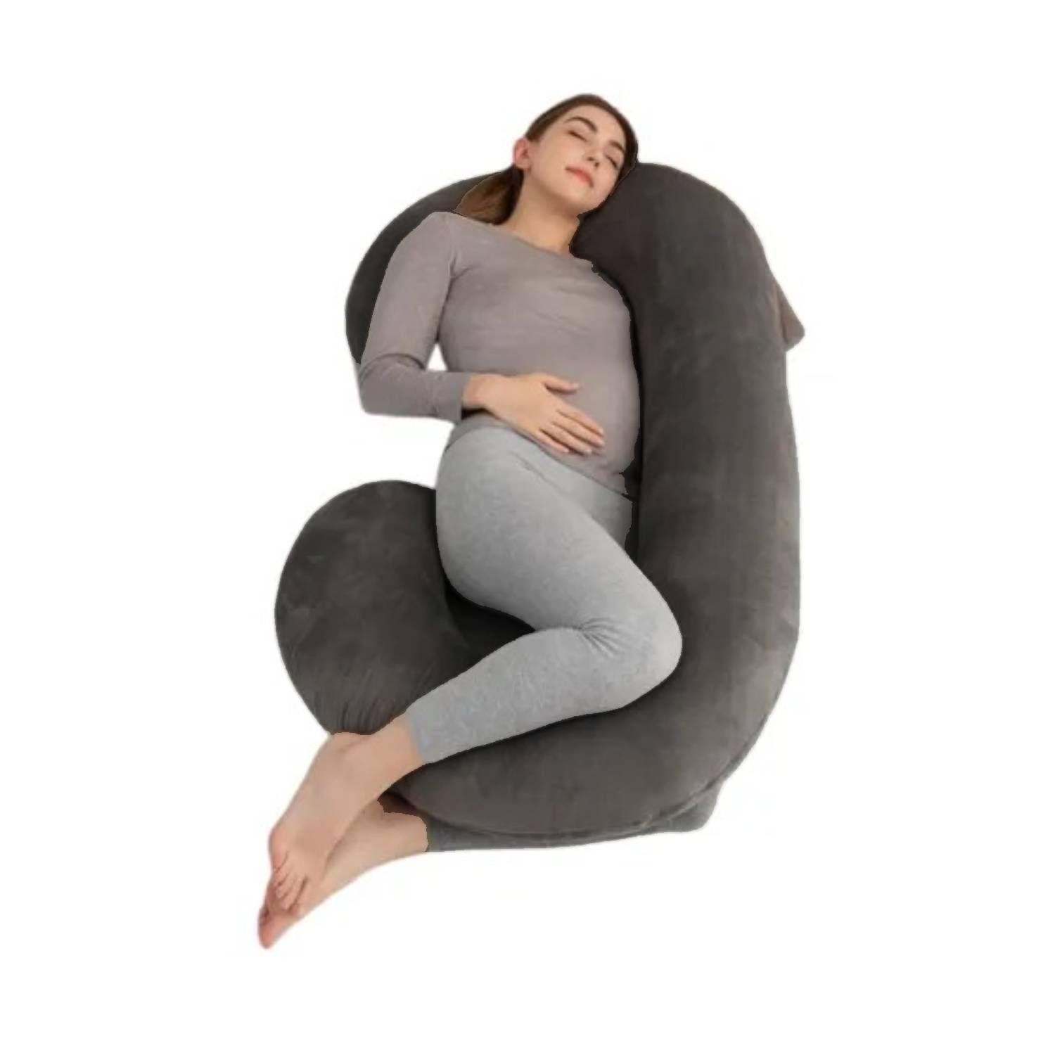 Cojín Almohada Maternal Con Funda Extra Suave Gris Oscuro-2