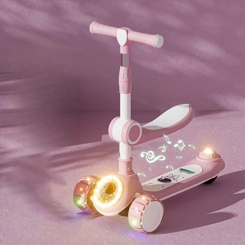 Scooter 2 En 1, Rueda Con Luz Y Sonido, Spaceman Rosado-4