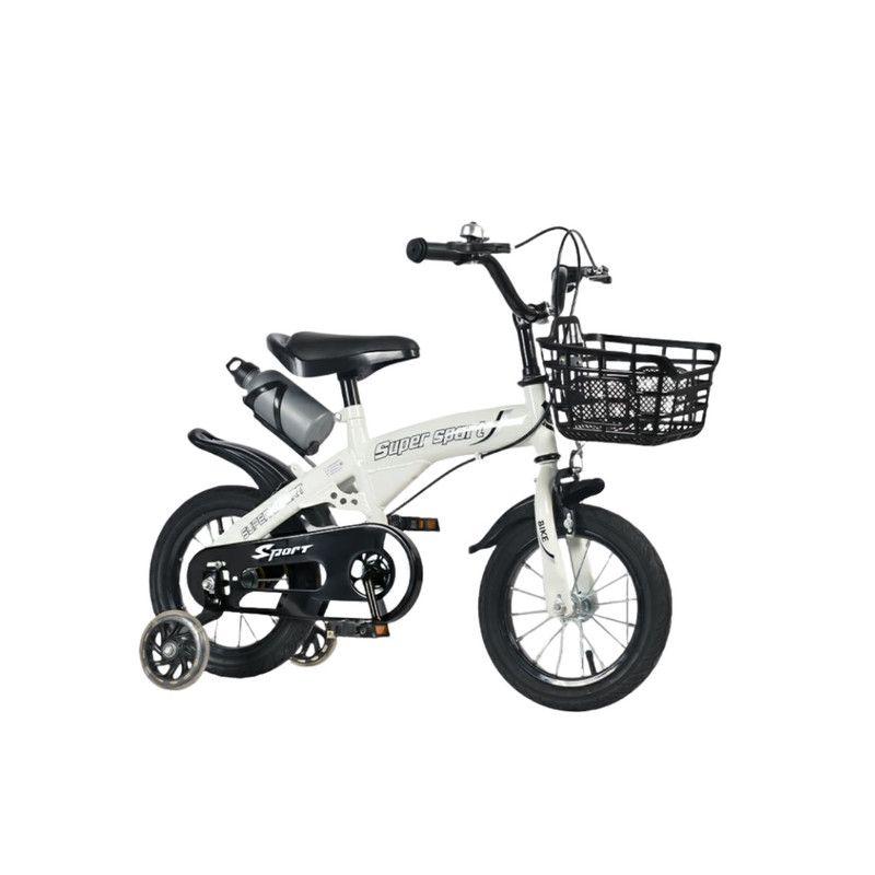 Bicicleta Aro 16 con Cesta, Ruedas y Botellón de Agua Blanco-0