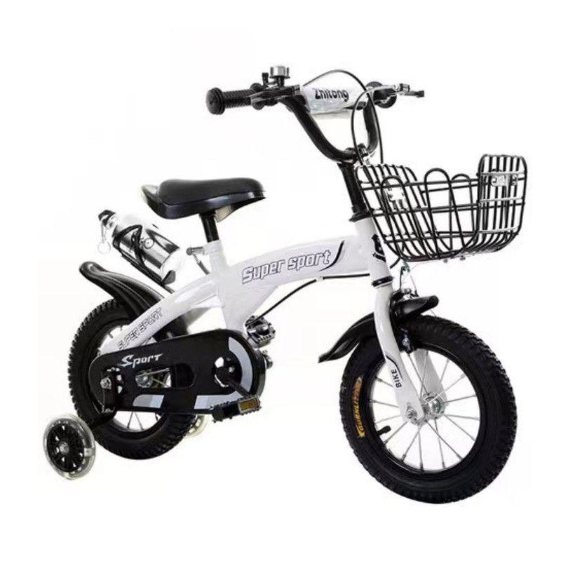 Bicicleta Aro 16 con Cesta, Ruedas y Botellón de Agua Blanco-1