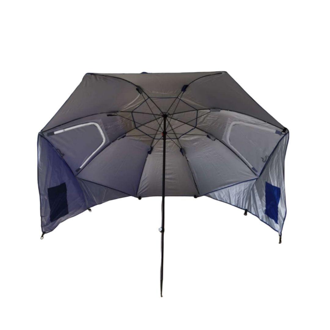 Sombrilla, Quitasol y Paraviento Impermeable con Protección UV para Playa o Camping Azul-3