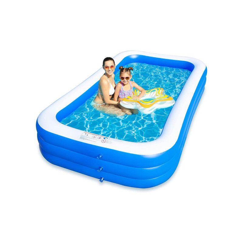 Piscina Inflable Familiar 200x125x50cm Fondo Antideslizante + Inflador-2