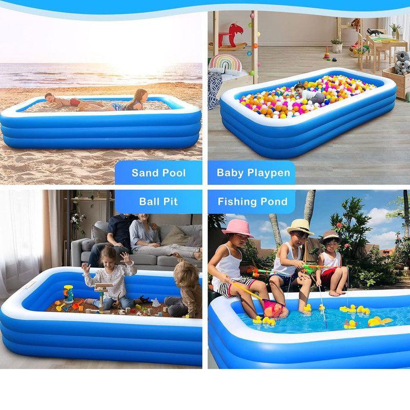 Piscina Inflable Familiar 200x125x50cm Fondo Antideslizante + Inflador-4