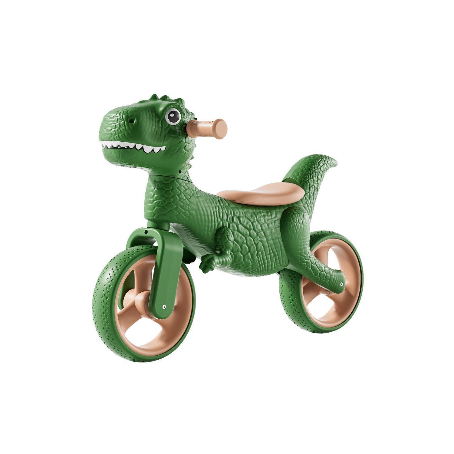Bicicleta de Equilibrio y Aprendizaje Sin Pedales Dinosaurio T Rex Con Luces Y M sica Verde-0