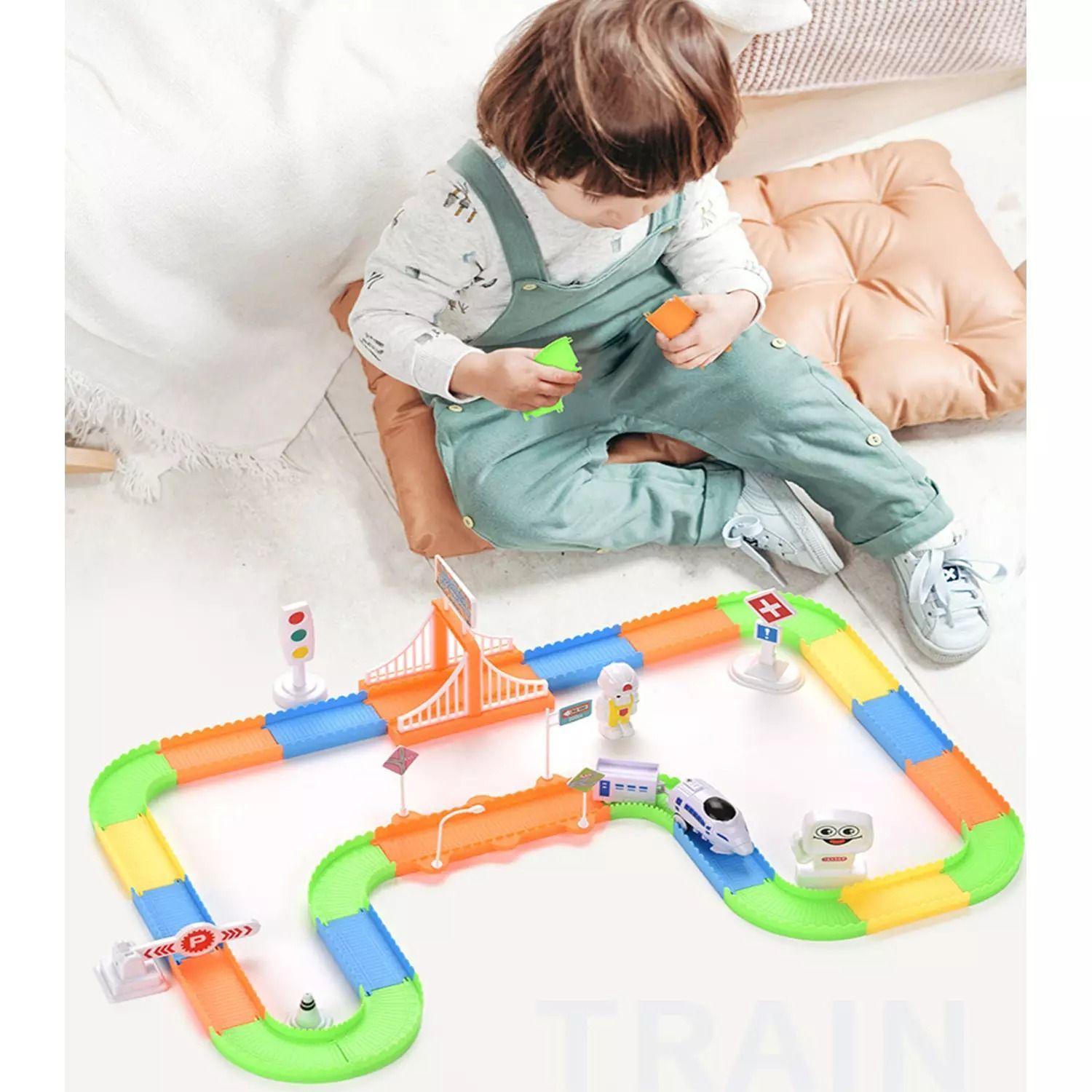 Juguete Niños Pista De Tren Mágica Armable para niños De 51 Piezas-3