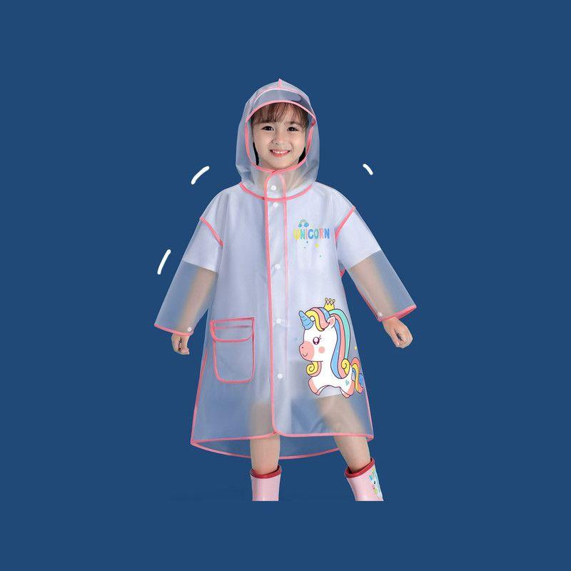 Capa Impermeable para Niños Extra Resistente Para Lluvia Y Viento M Unicornio-2