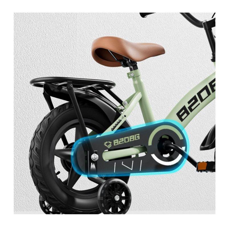Bicicleta Infantil Aro 12 Cesta y Rueda con luces Verde-3