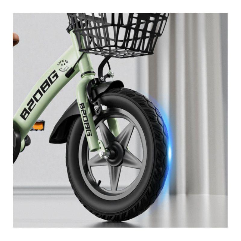 Bicicleta Infantil Aro 12 Cesta y Rueda con luces Verde-5