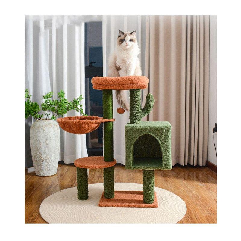 Rascador Gimnasio Para Gatos Con Juguetes Verde-2