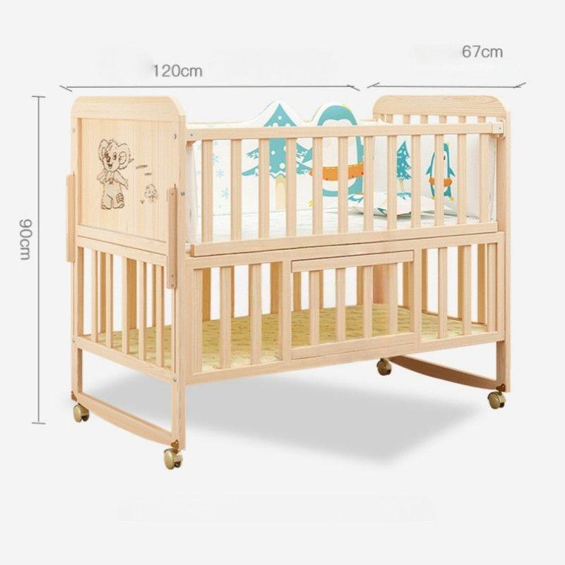 Cuna Cama Madera Multifuncional Ajustable Incluye Colchón y Ropa de Cama Rosa-5