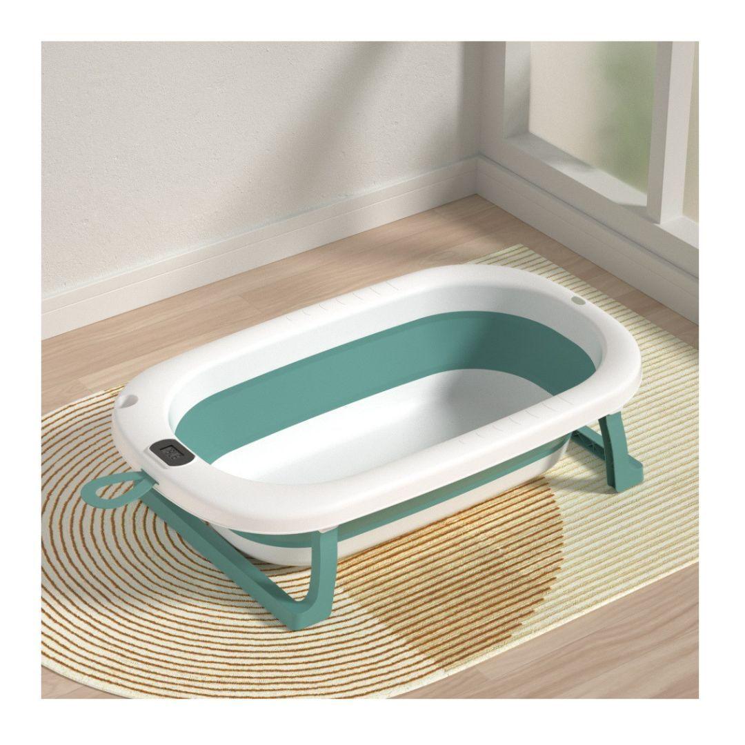 Tina Bañera Plegable Bebé con Termómetro y Cojín Estrella-4