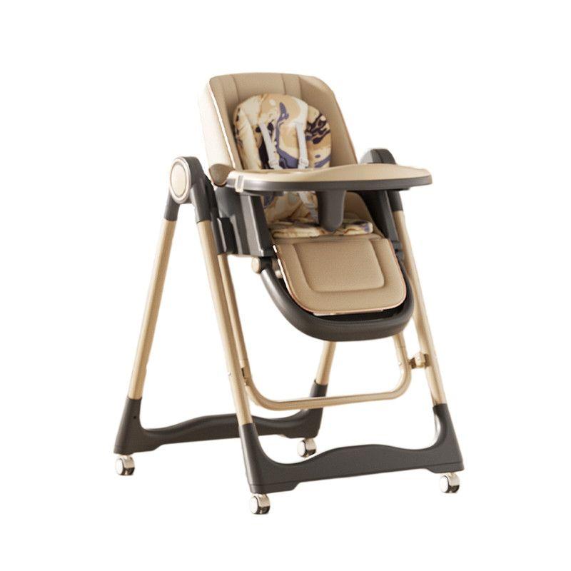 Silla Para Comer Y Mecedora 2 En 1 Multifuncional Plegable Y Bandeja Extraible Caqui-3