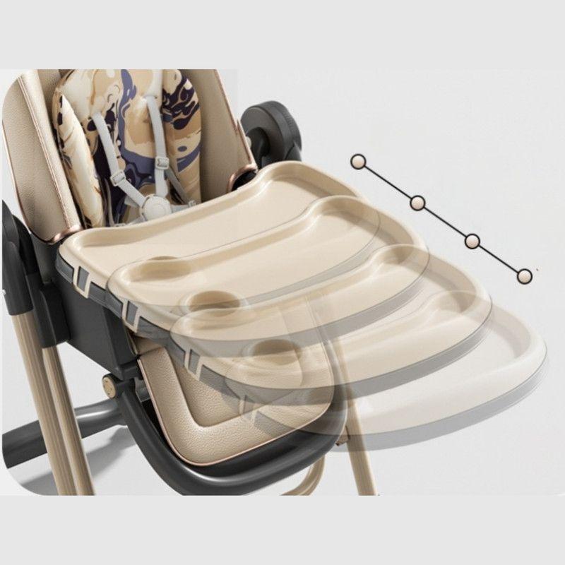 Silla Para Comer Y Mecedora 2 En 1 Multifuncional Plegable Y Bandeja Extraible Caqui-4