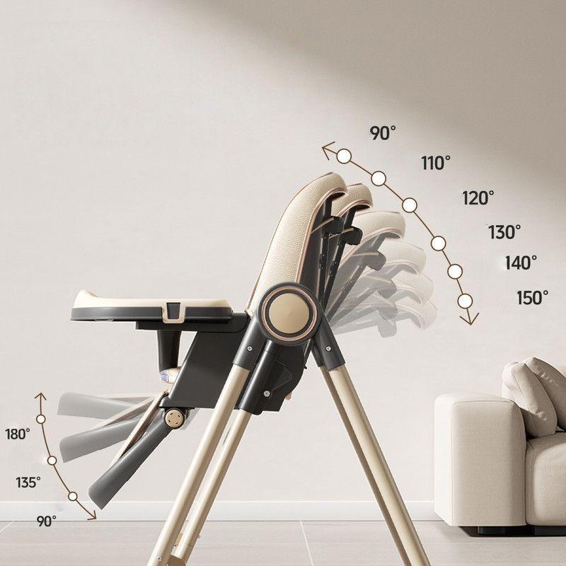 Silla Para Comer Y Mecedora 2 En 1 Multifuncional Plegable Y Bandeja Extraible Caqui-7