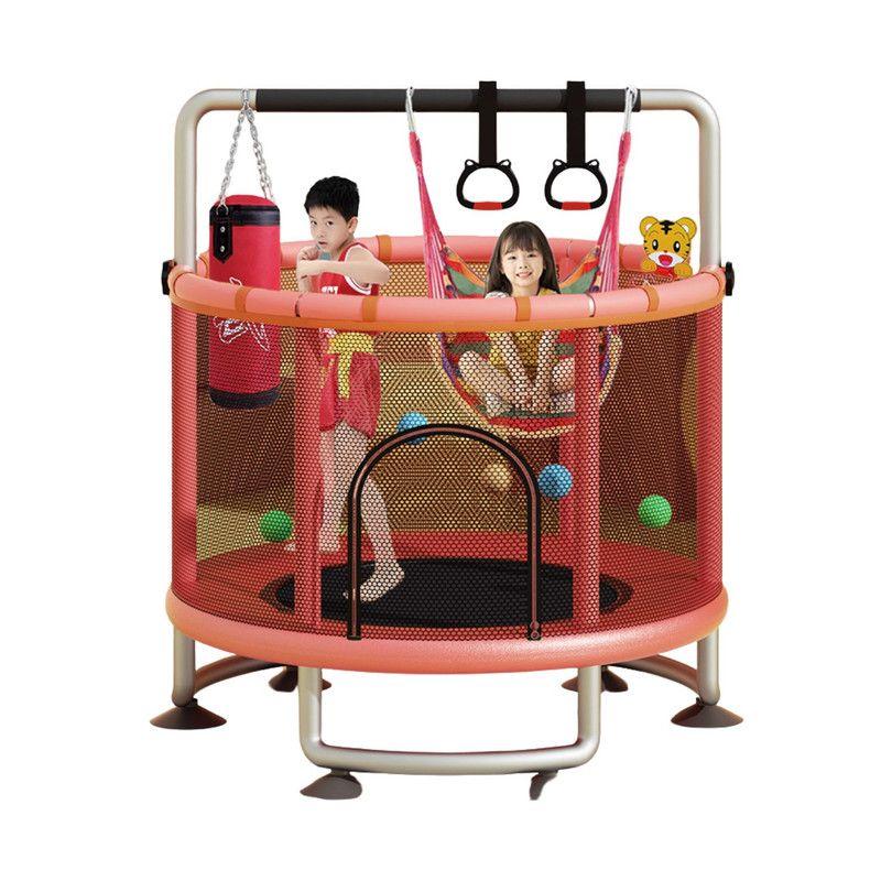 Mini Trampolín Cama Elástica 1.4M con 5 Juguetes Rojo-1