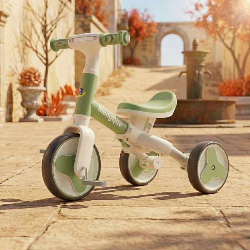 Triciclo Andador Bicicleta De Equilibrio 3 En 1 Para Niños Verde-2