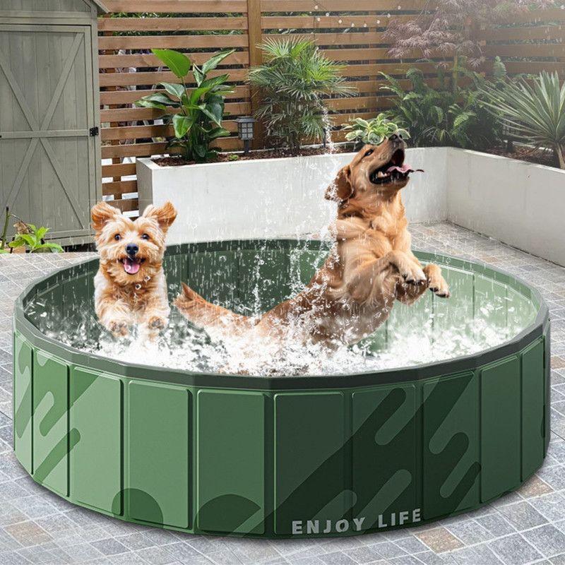 Piscina Plegable Perros Grandes 120x30cm PVC No Inflable-2