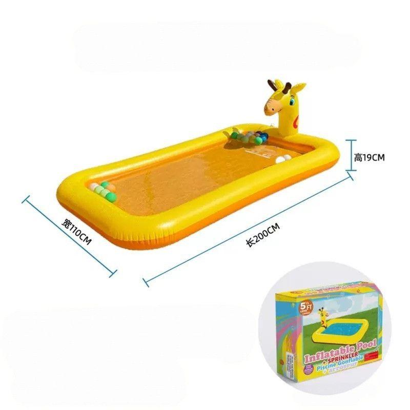Piscina Inflable con Chorro de Agua Diseño Jirafa para Niños 200 cm-3