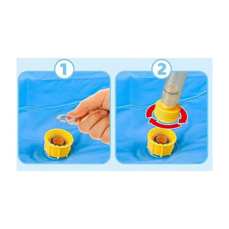 Piscina Inflable con Chorro de Agua Diseño Jirafa para Niños 200 cm-4