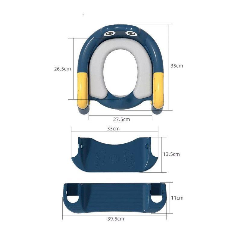 Asiento y Escalera Adaptador Plegable para Baño Niños Azul-4
