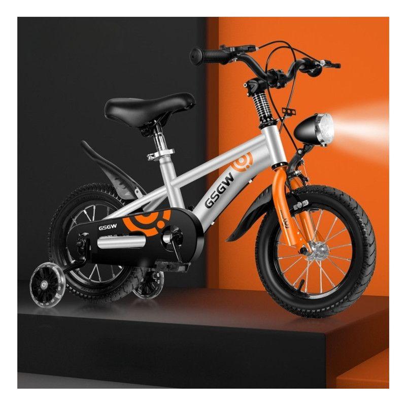 Bicicleta Infantil Aro 12 Plateada con Luz Delantera-2