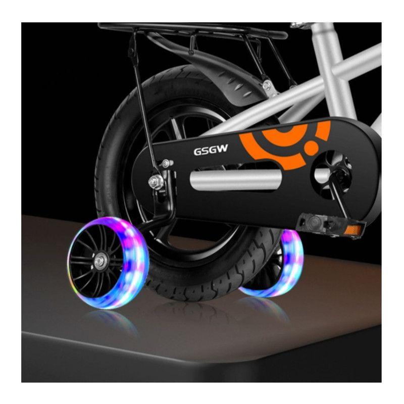 Bicicleta Infantil Aro 12 Plateada con Luz Delantera-4