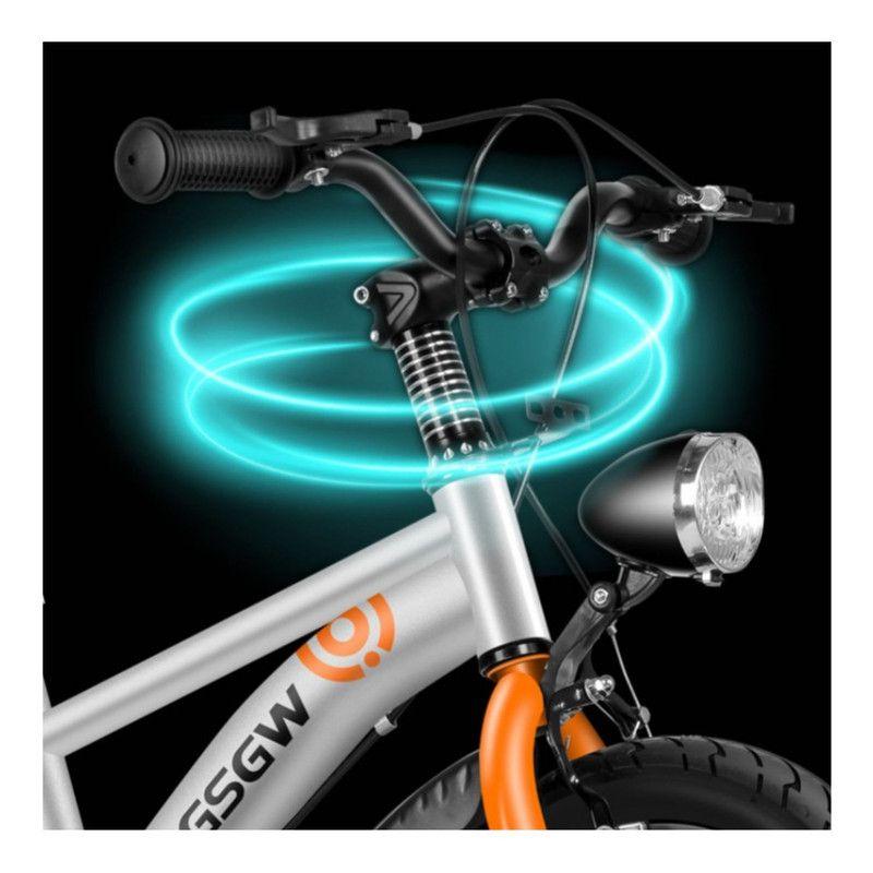 Bicicleta Infantil Aro 12 Plateada con Luz Delantera-5
