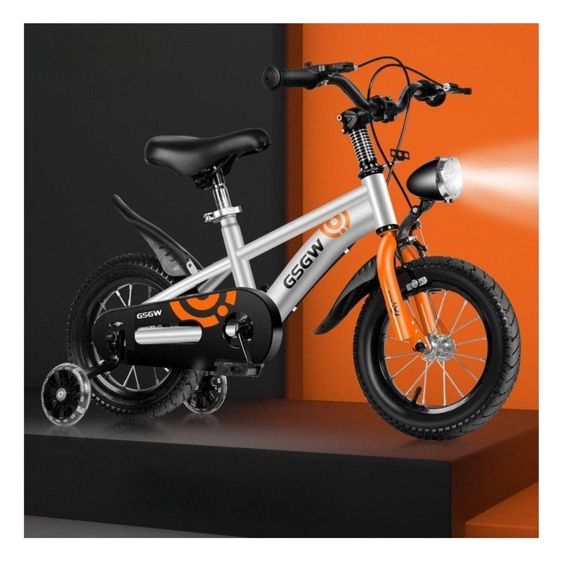 Bicicleta Infantil Aro 12 Plateada con Luz Delantera-1