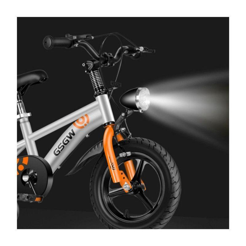Bicicleta Infantil Aro 12 Plateada con Luz Delantera-3