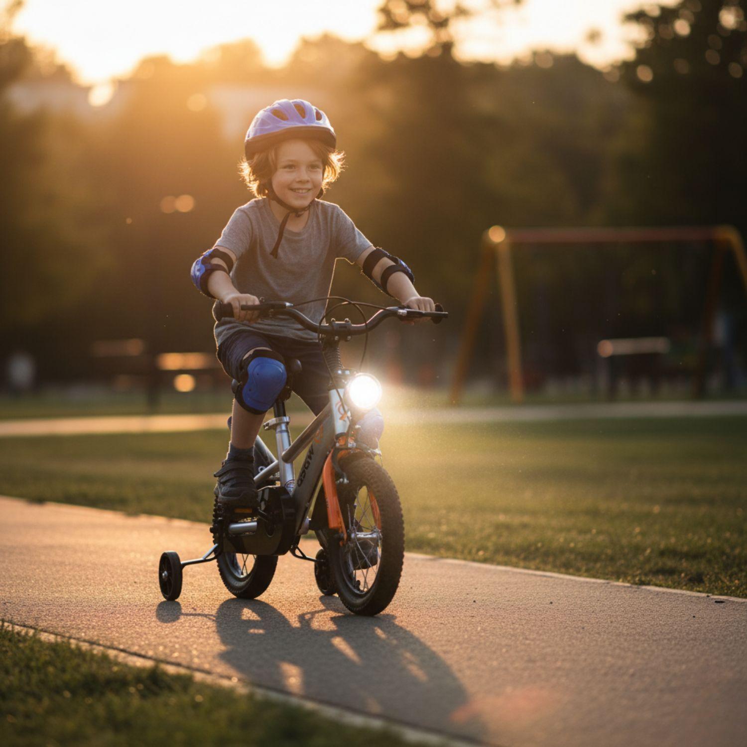Bicicleta Infantil Aro 12 Plateada con Luz Delantera-6