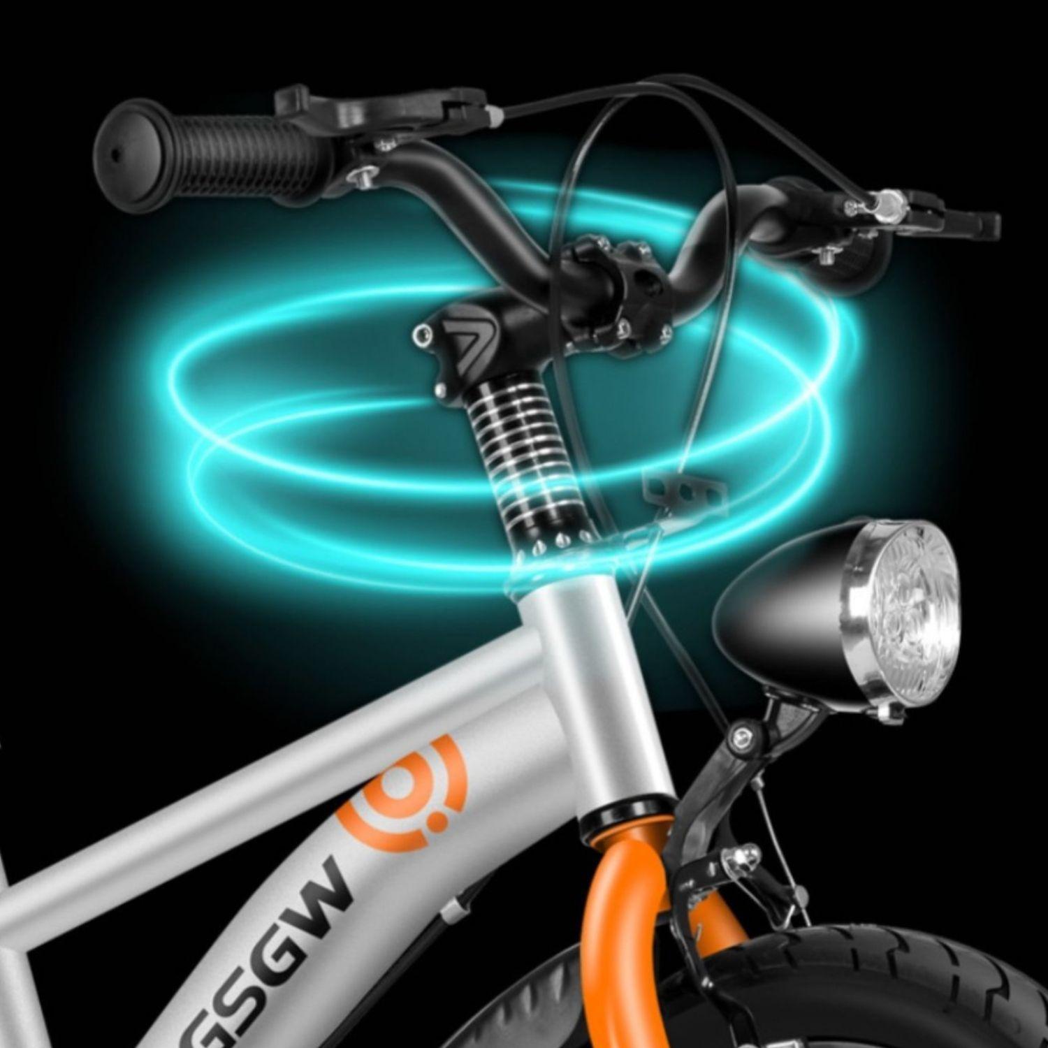Bicicleta Infantil Aro 12 Plateada con Luz Delantera-4