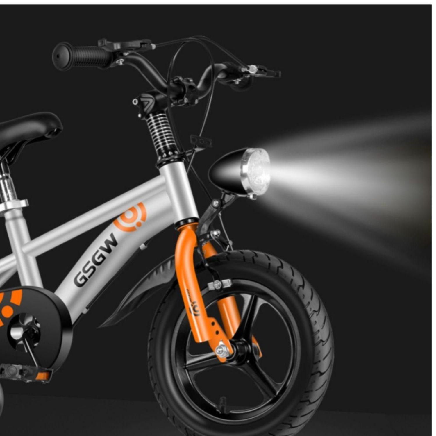 Bicicleta Infantil Aro 12 Plateada con Luz Delantera-6