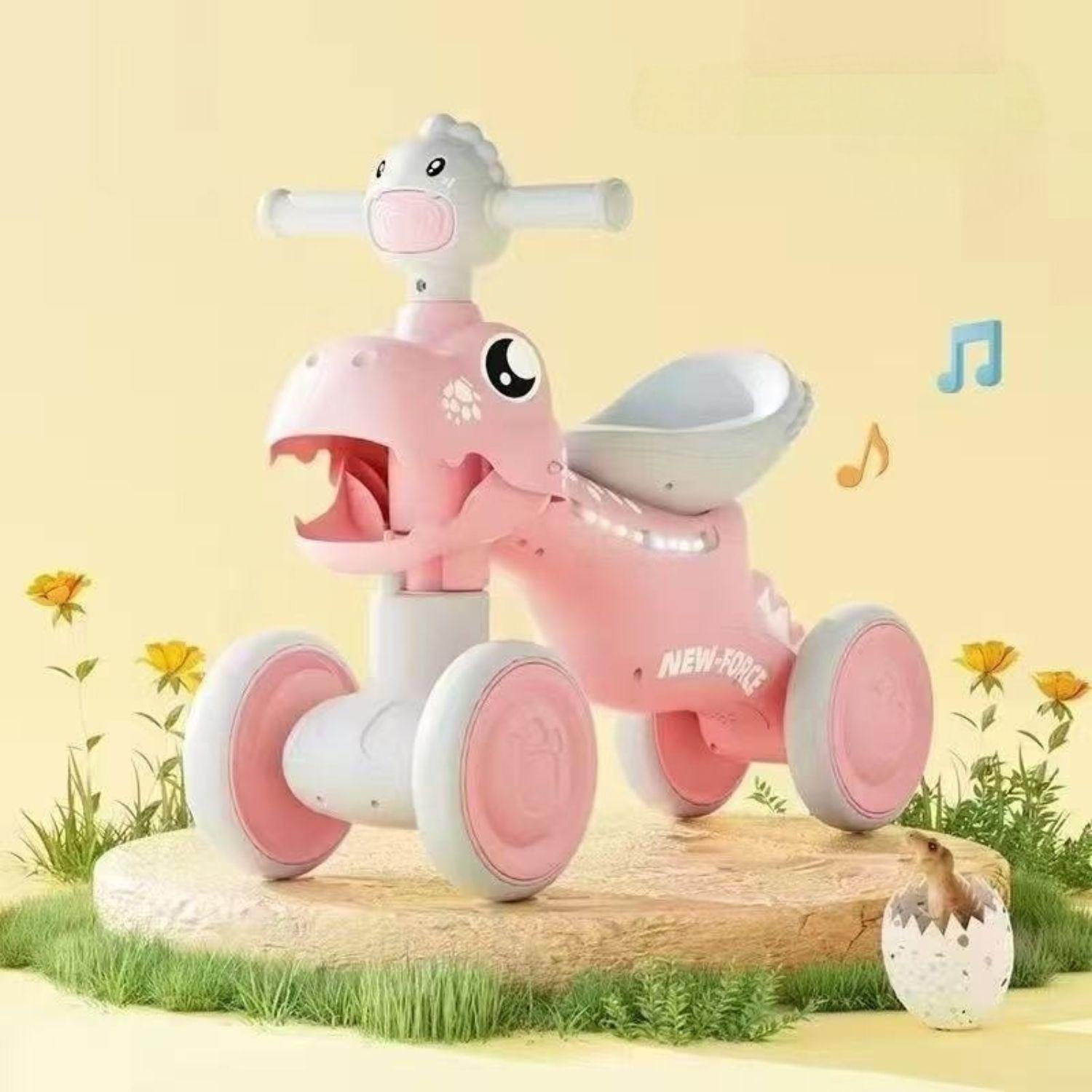 Andador Correpasillos con Música Y Luces Dino Max Rosado-3