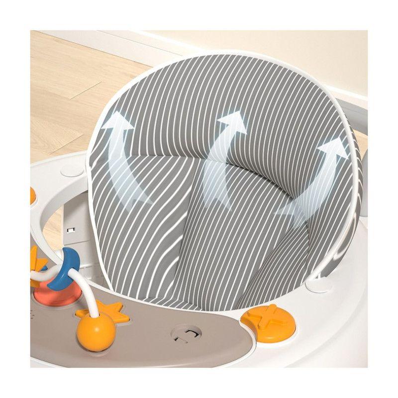 Andador Plegable Ajustable con Juguete, Pisador y Música gris-3