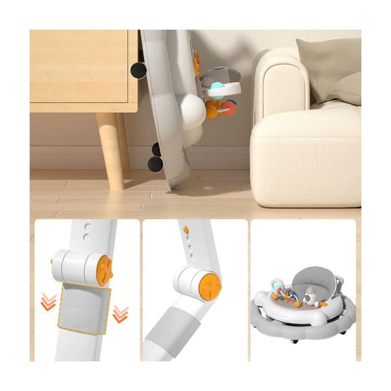 Andador Plegable Ajustable con Juguete, Pisador y Música gris-6