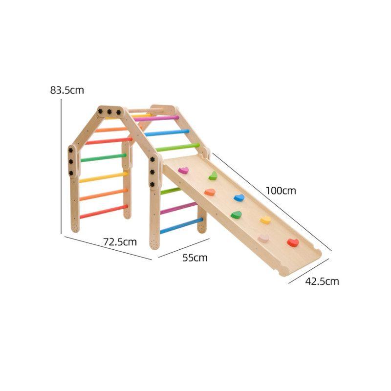 Juego Escalador Y Resbalín Montessori En Madera-7