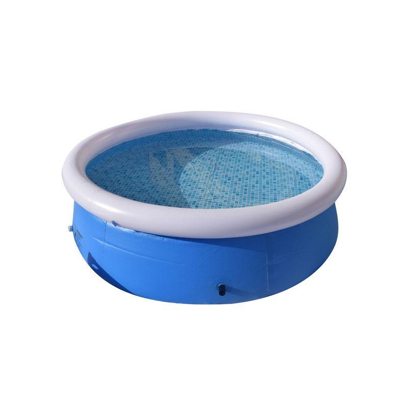 Piscina Familiar Redonda Ultra Resistente de Instalación Rápida con Aro Inflable 183cm-3