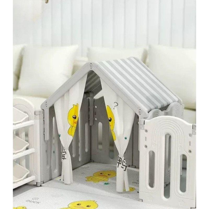 Corral Parque de Juegos XXL con Casita + Tobogán + Alfombra-6