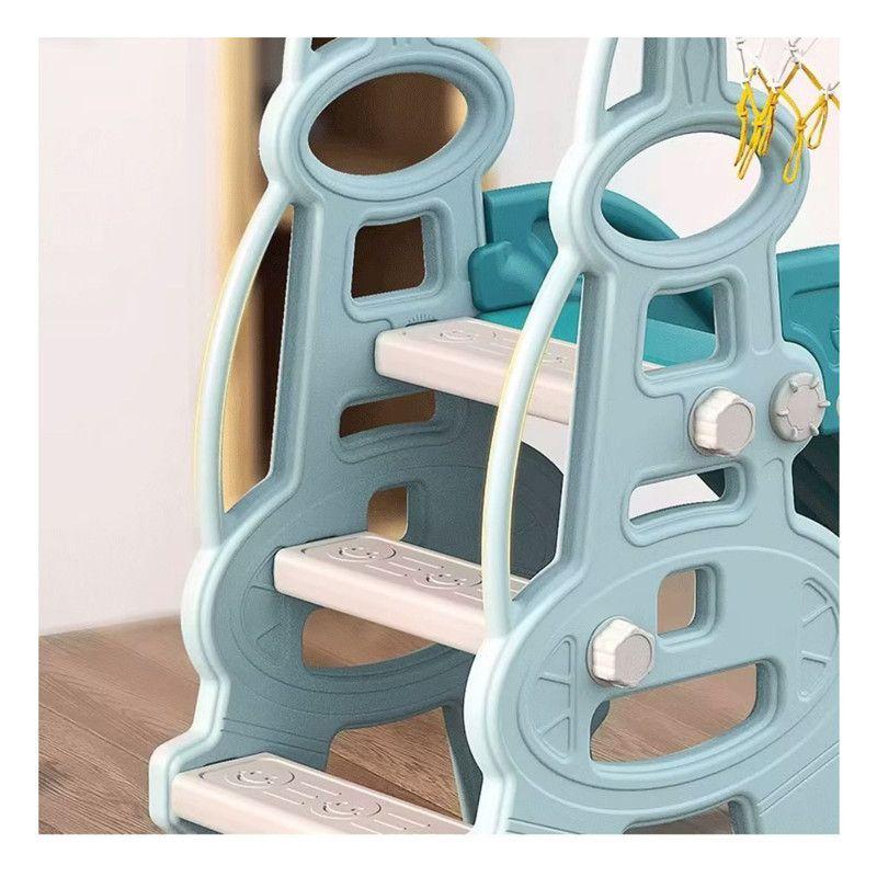 Resbalín Columpio y Piscina Pelotas con Aro Baloncesto Azul-3