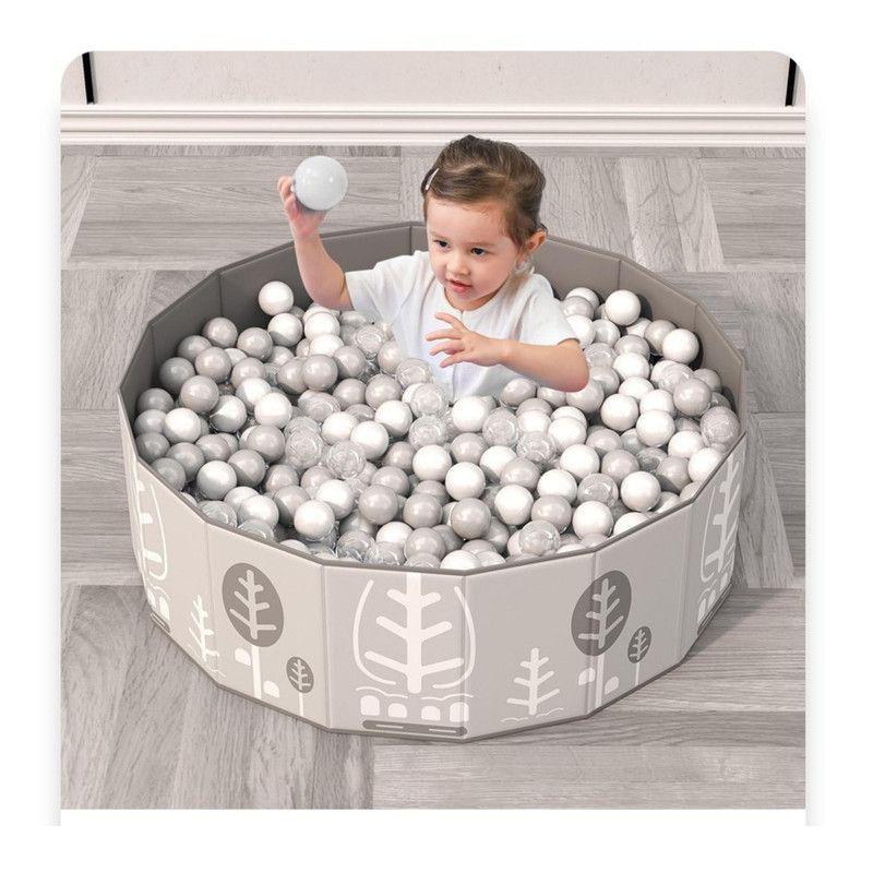 Corral Bebé Multiuso con alfombra y 8 Juegos, 160*160*63cm Gris-5
