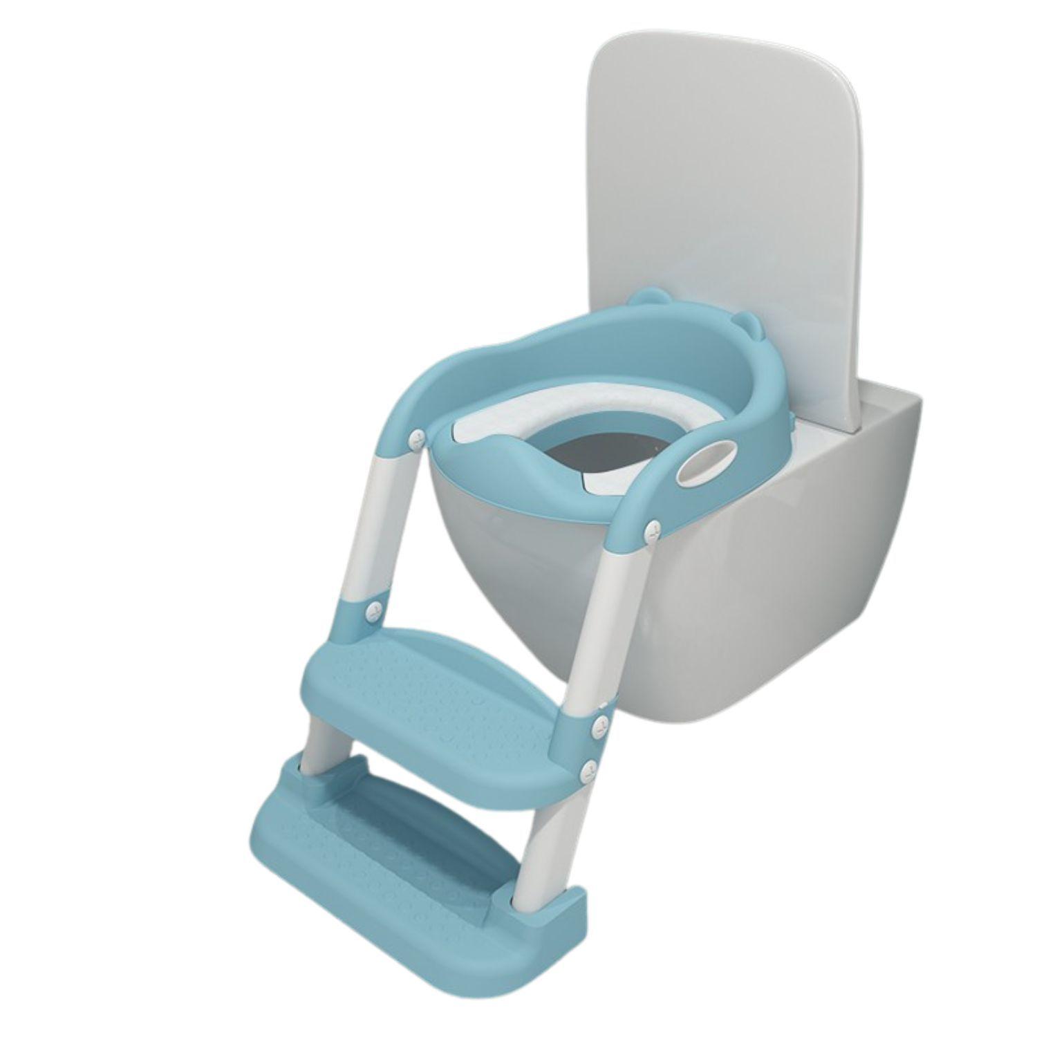 Asiento Escalera Adaptador De Baño Wc Para Niños Celeste-0