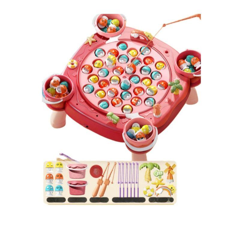 Juguete Didáctico Pesca Milagrosa Magnética Rosa-2