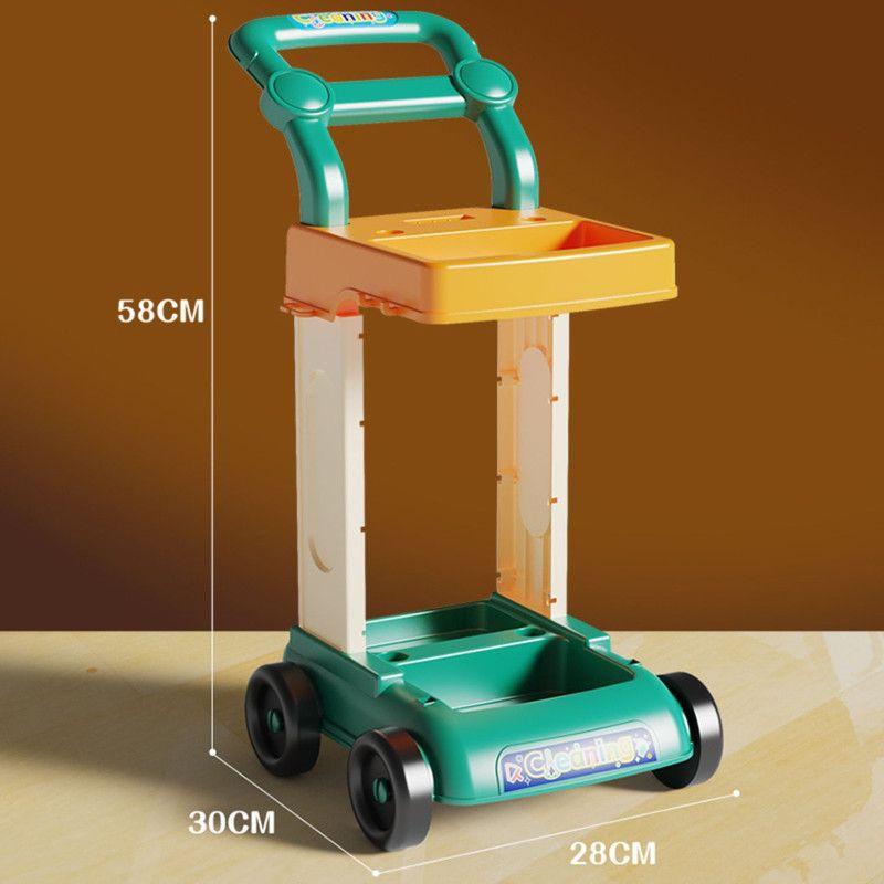 Set De Limpieza Infantil Con Carrito 32 Piezas Verde-2