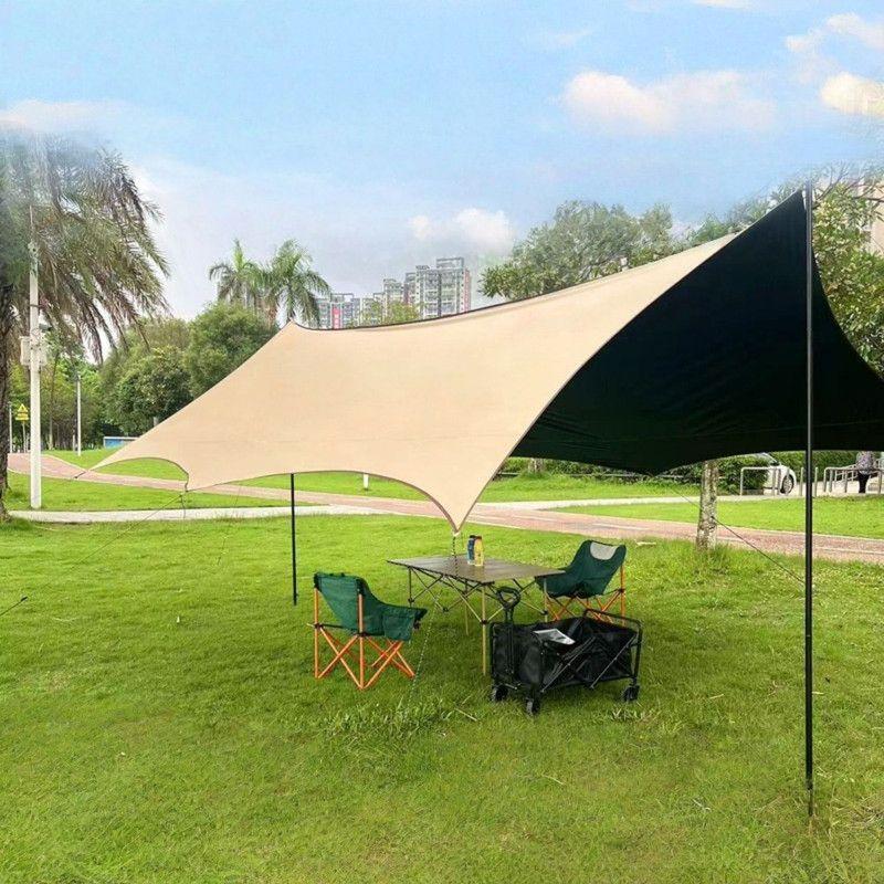 Carpa Toldo de Lona Impermeable Anti-UV Sombra Asegurada 4x3m con 6 Ángulos-2