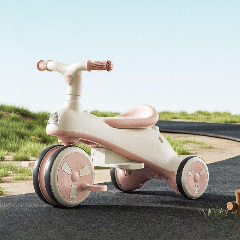 Coche Triciclo Con Techo Y Andador Con Luz Y Música Rosa-4