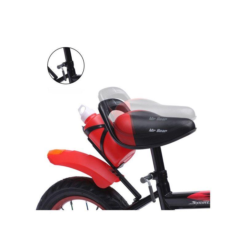 Bicicleta Aro 14 con Cesta, Ruedas Luces y Botellón de Agua Rojo-2