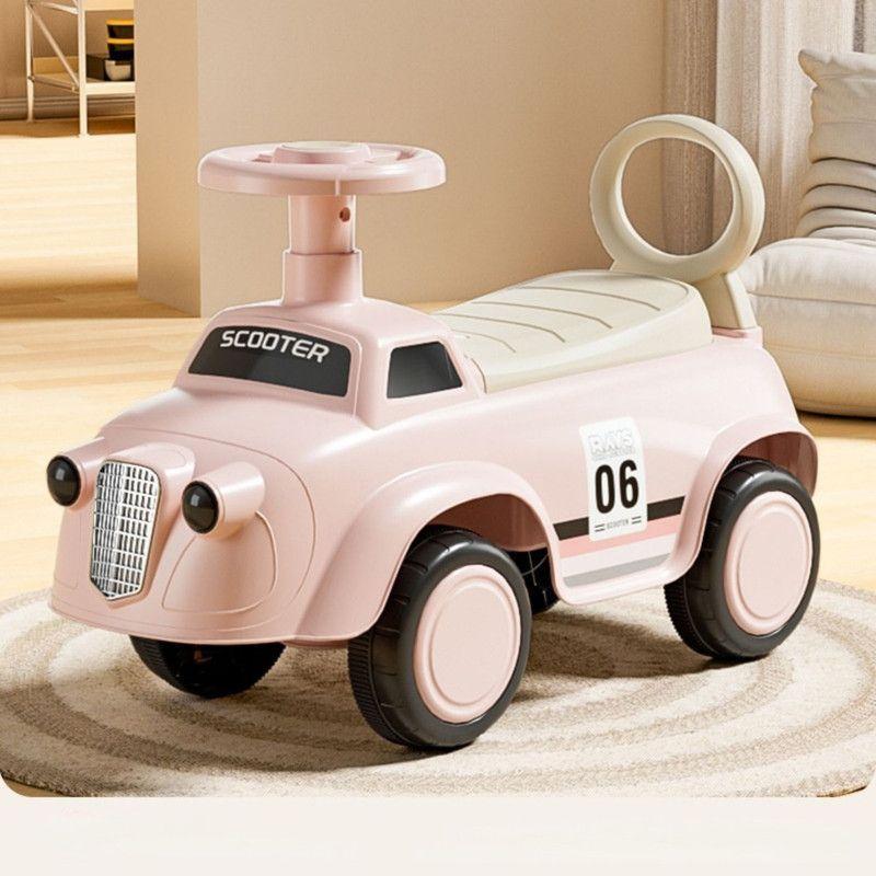 Andador Correpasillos COCHE Infantil Con Música Rosa-1