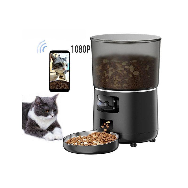 Dispensador Automático de Alimentos con Cámara WiFi 4L Black-3