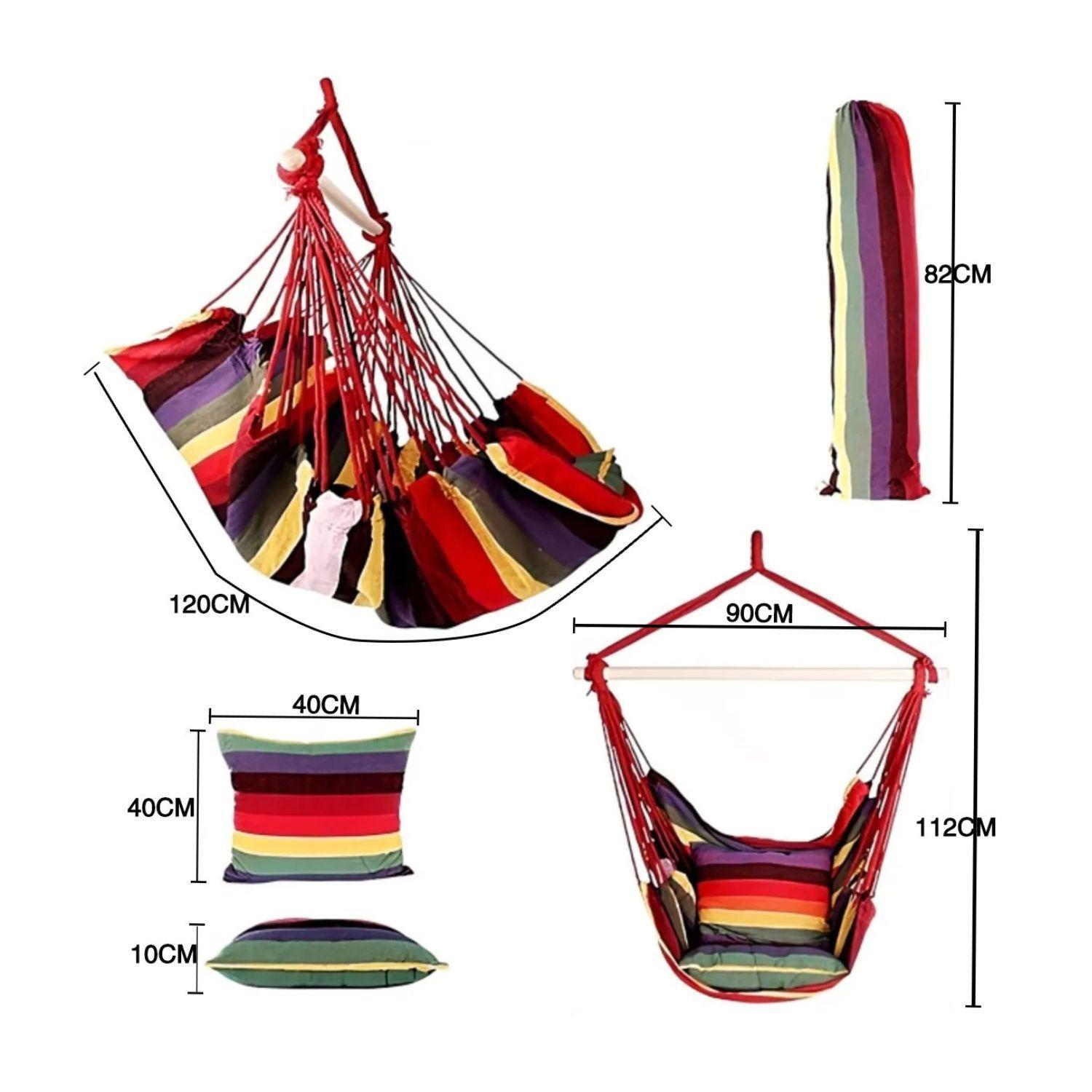 Silla Hamaca Con Palo Camping Outdoor Azul-2